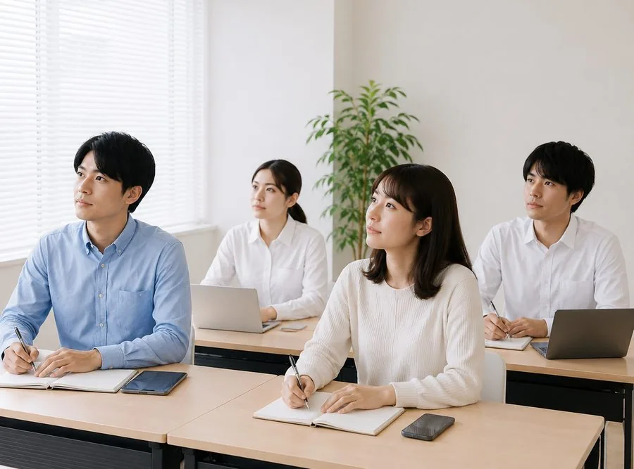 研修を受ける新入社員の様子